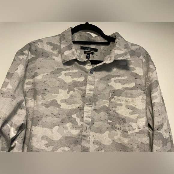 Marc Anthony Mens Long Sleeve Button Down XXL Slim Fit Camo - Picture 10 of 12